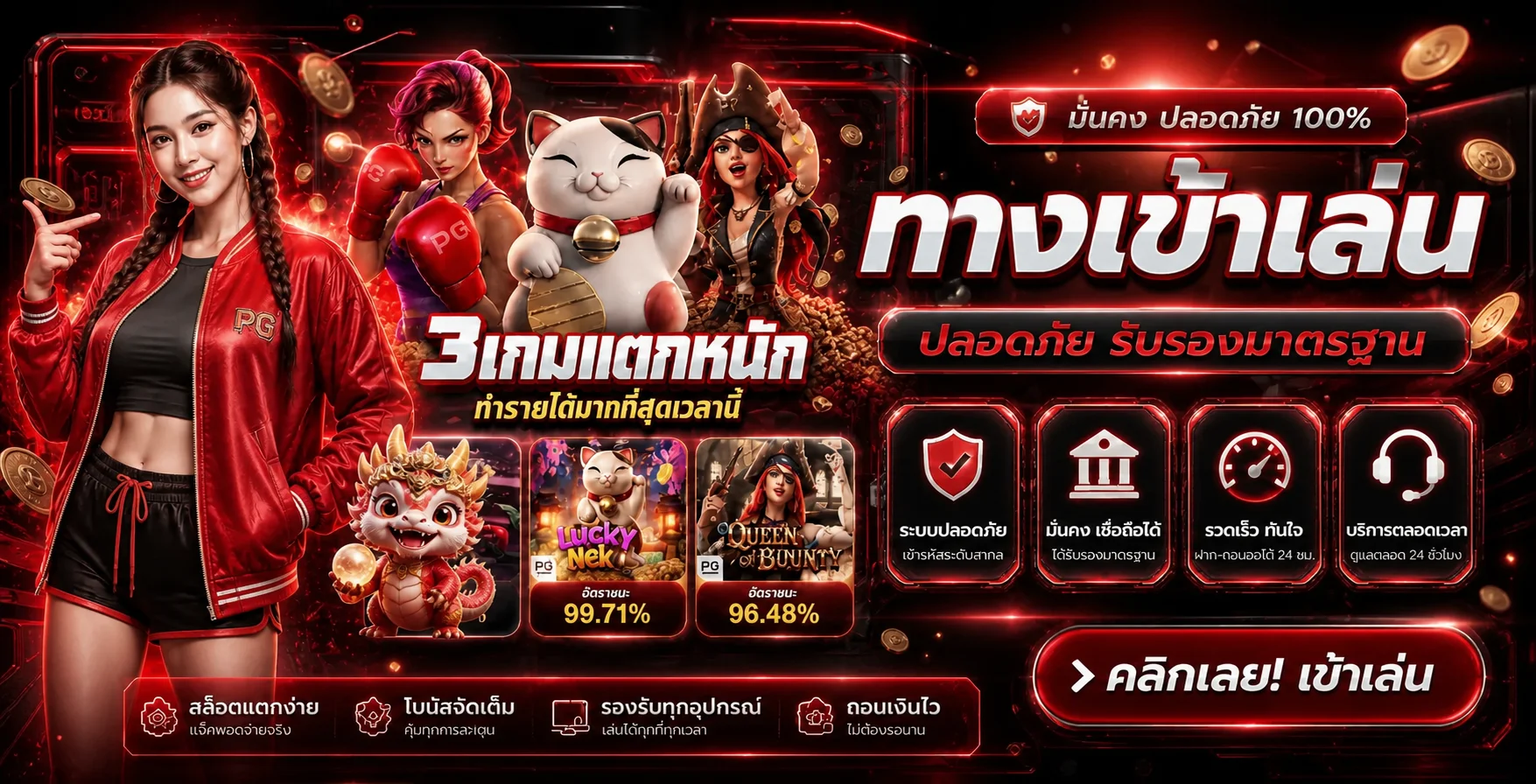 ทางเข้าเล่นเกมออนไลน์และตัวละคร PG Soft บน Jaiideejing